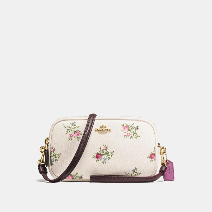 Coach Crossbody Clutch With Cross Stitch Floral Print
