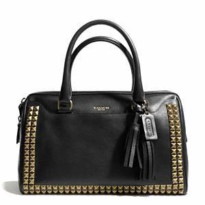 Coach   Legacy Studded Leather Haley Satchel Ab Black