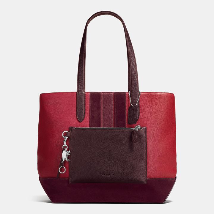 Coach Metropolitan Soft Tote In Rebel Varsity Pebble Leather