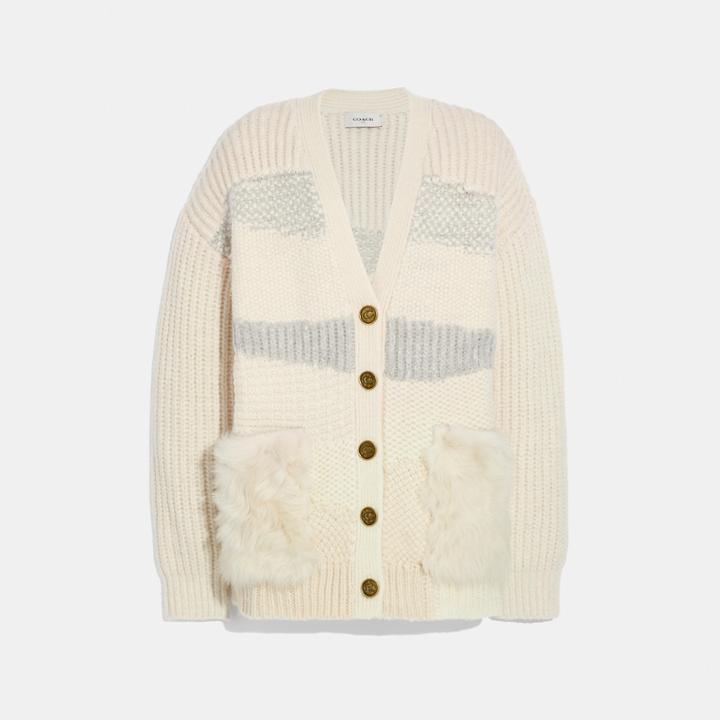 Coach Cardigan With Shearling