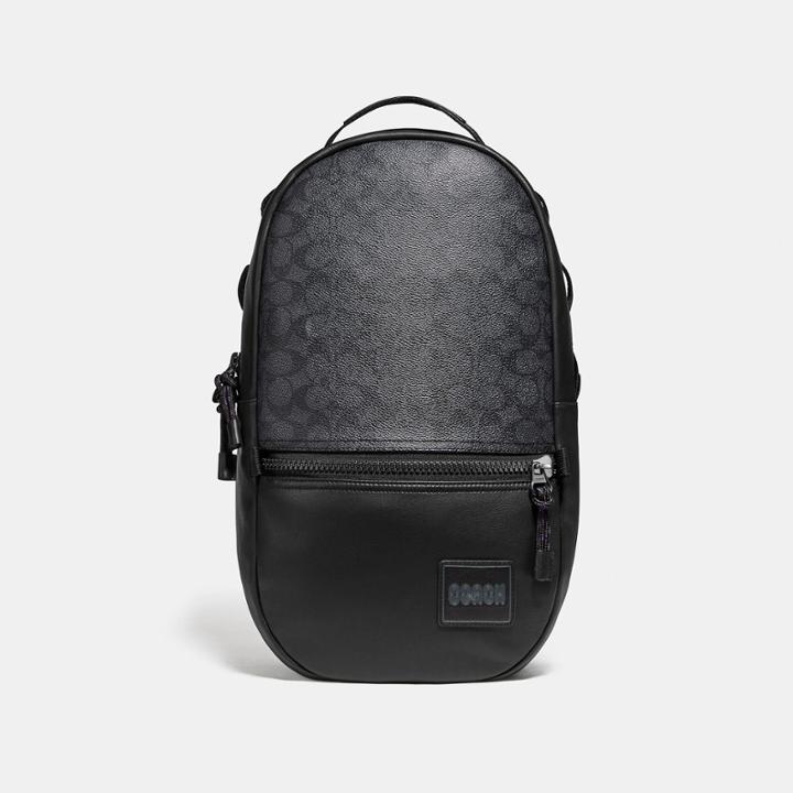 Coach Pacer Backpack In Signature Canvas With Patch