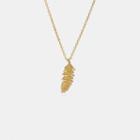 Coach Mini 18k Gold Plated Feather Necklace