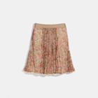 Coach Retro Floral Print Pleated Skirt