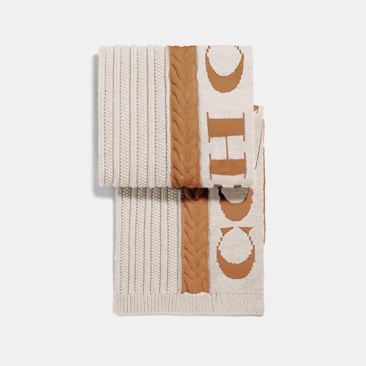 Coach Cable Knit Scarf