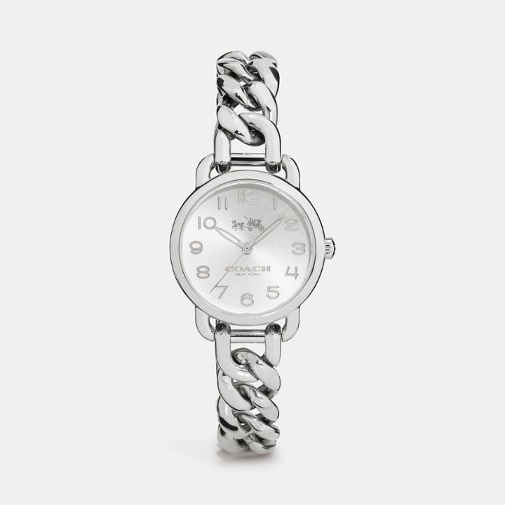 Coach Delancey Stainless Steel Chain Link Bracelet Watch