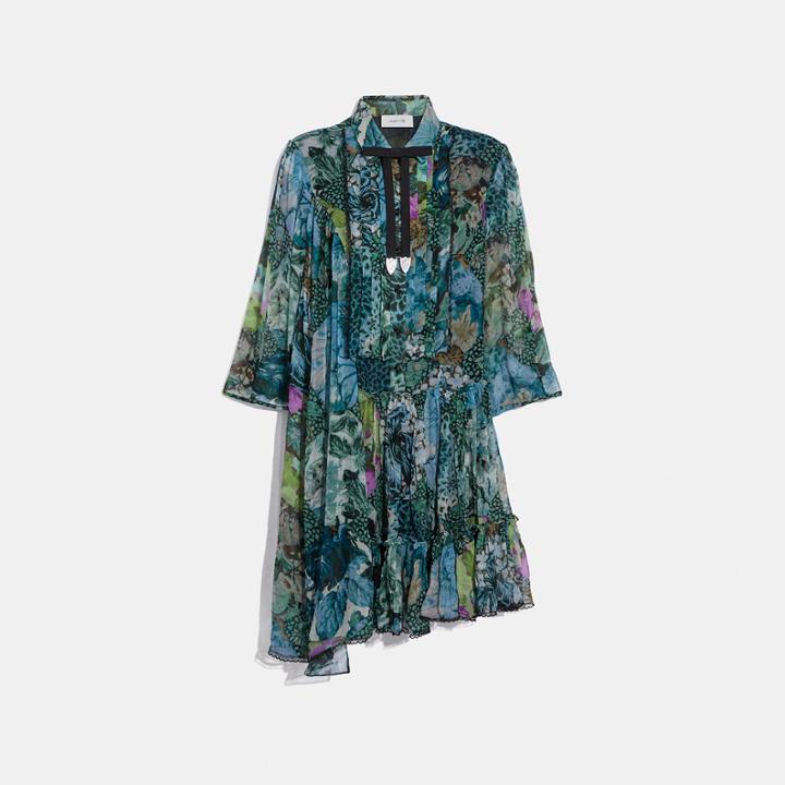 Coach Asymmetrical Dress With Kaffe Fassett Print