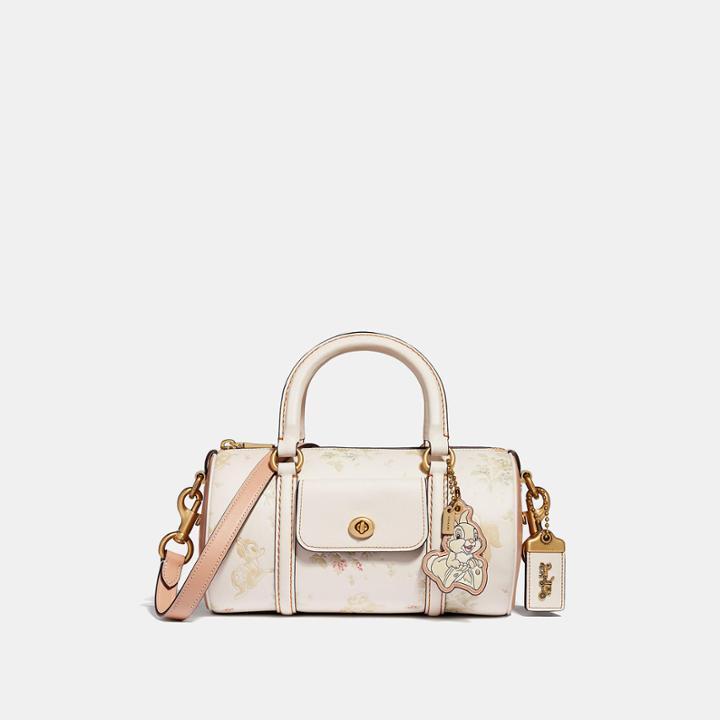 Coach Disney X Coach Barrel Bag With Bambi Prairie Bouquet Print