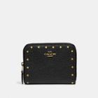 Coach Small Zip Around Wallet With Border Rivets