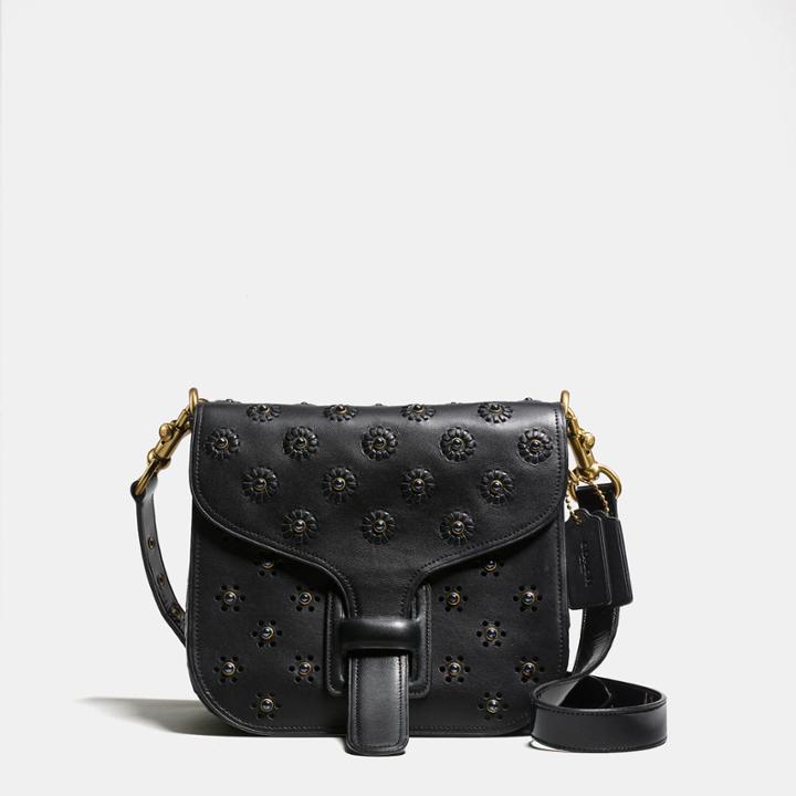 Coach Courier Bag In Glovetanned Leather With Whipstitch Eyelet And Crocodile Detail