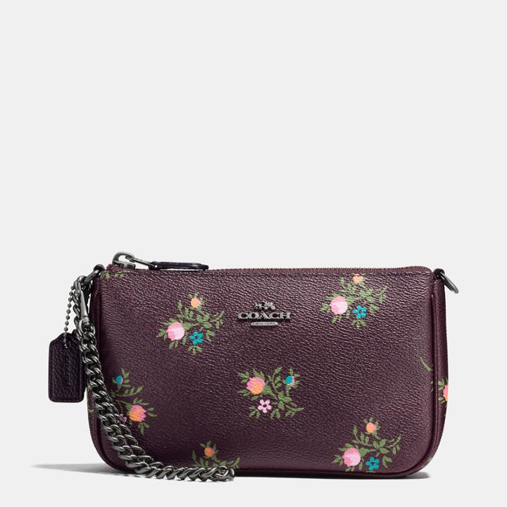 Coach Nolita Wristlet 19 With Cross Stitch Floral Print
