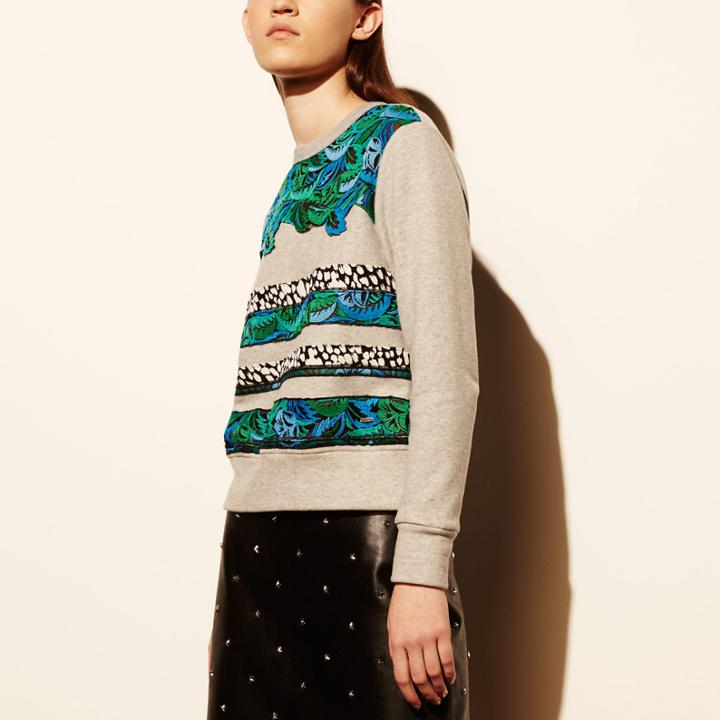 Coach Stripe Combo Cropped Sweatshirt