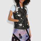 Coach Lace Embroidered Leather Vest