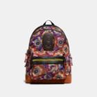Coach Academy Backpack With Kaffe Fassett Print And Patch