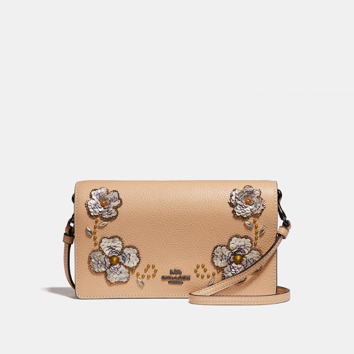 Coach Hayden Foldover Crossbody Clutch With Leather Sequin Applique