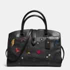 Coach Mercer Satchel 30 In Grain Leather With Souvenir Embroidery
