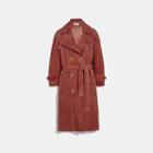 Coach Drapey Suede Trench Coat
