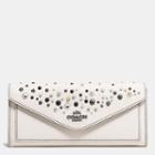 Coach Soft Wallet In Polished Pebble Leather With Star Rivets