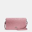 Coach Foldover Crossbody Clutch In Glovetanned Leather With Tea Rose Tooling