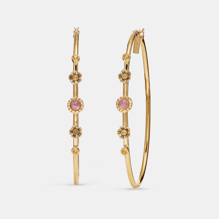 Coach Sunburst Hoop Earrings
