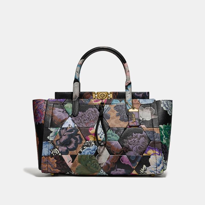 Coach Troupe Carryall 35 In Signature Canvas With Kaffe Fassett Print