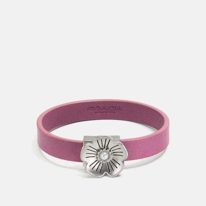 Coach Willow Floral Leather Bracelet