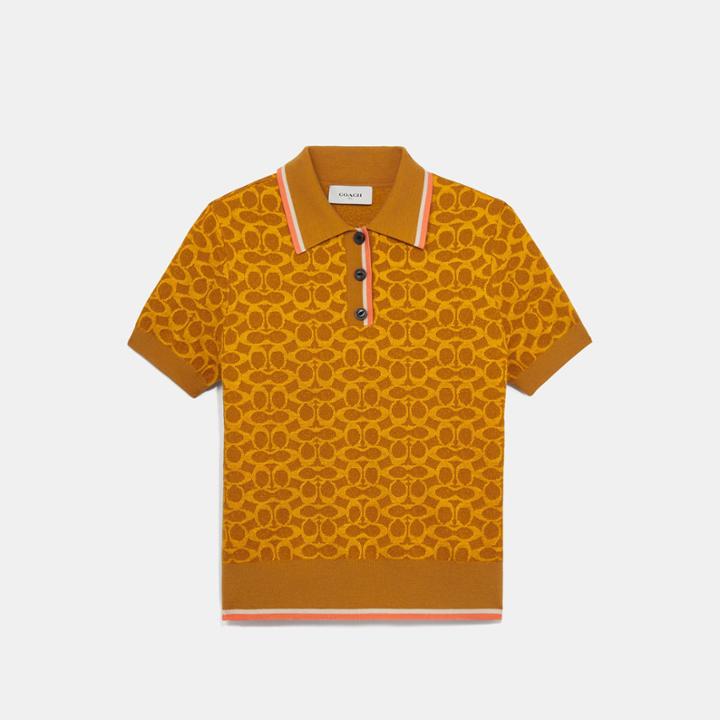 Coach Fitted Signature Polo