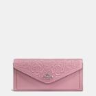 Coach Soft Wallet In Glovetanned Leather With Tea Rose Tooling