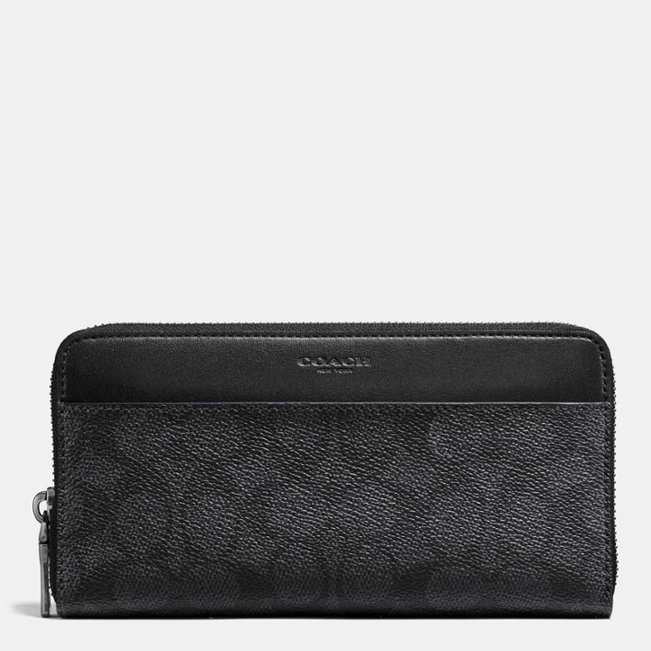 Coach Accordion Wallet In Signature Coated Canvas