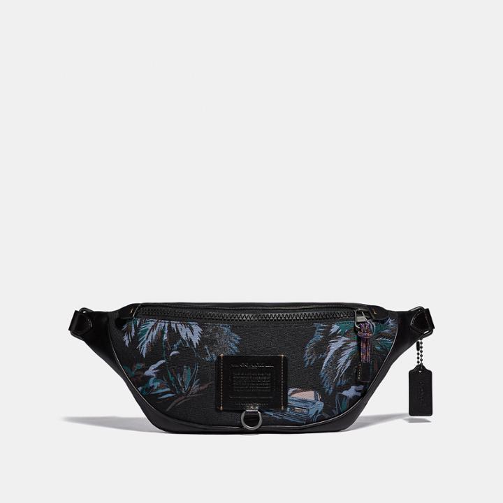 Coach Rivington Belt Bag With Palm Tree Print