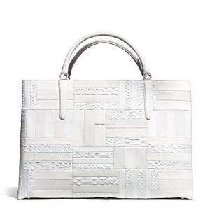 Coach - The Large Ew Town Tote White Patchwork Ue/white