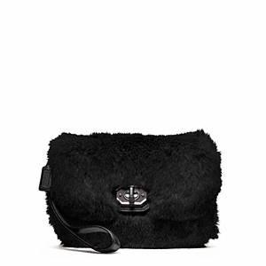 Coach - Madison Fur Clutch Sv/black