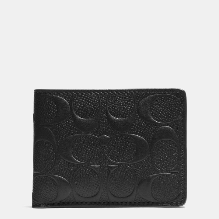 Coach Slim Billfold Wallet In Signature Calf Leather