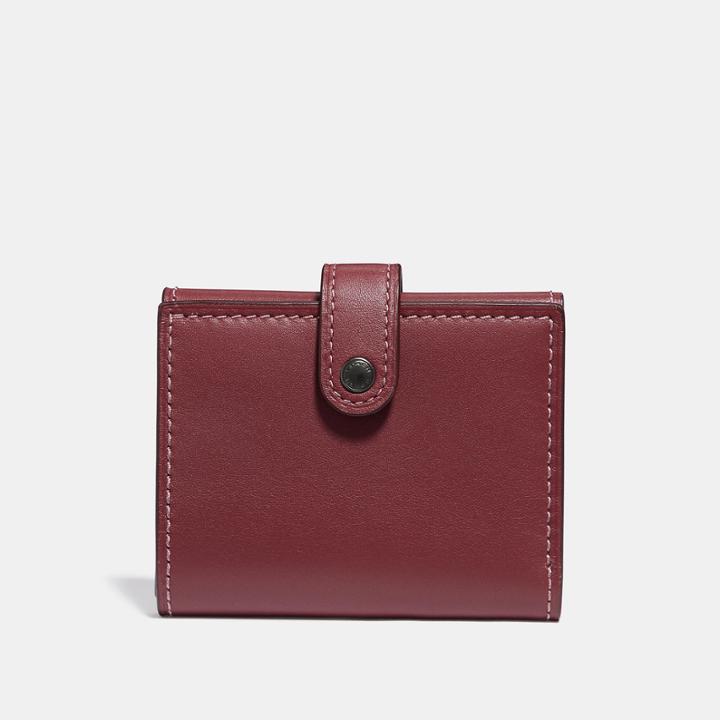 Coach Small Trifold Wallet With Rose Print Interior