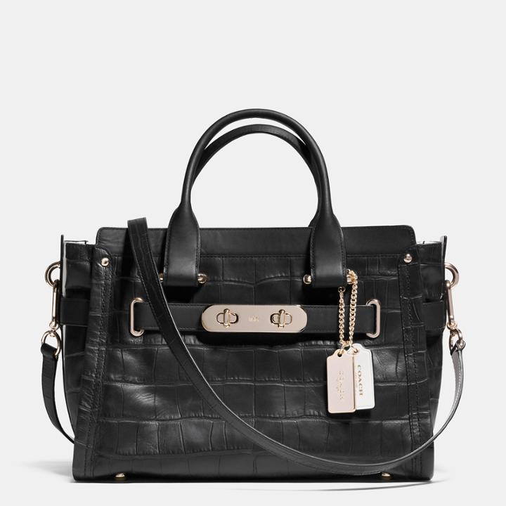 Coach Swagger Carryall In Croc Embossed Leather
