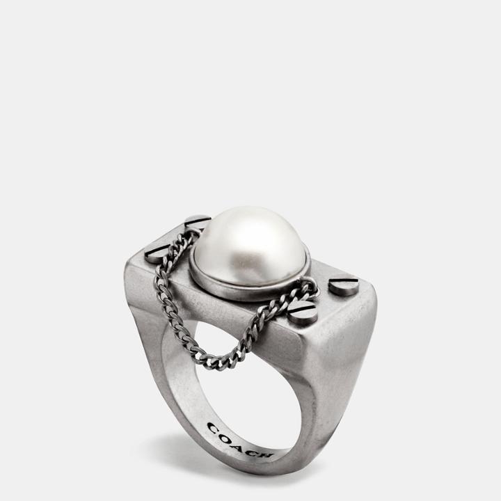 Coach Pearl Chain Ring