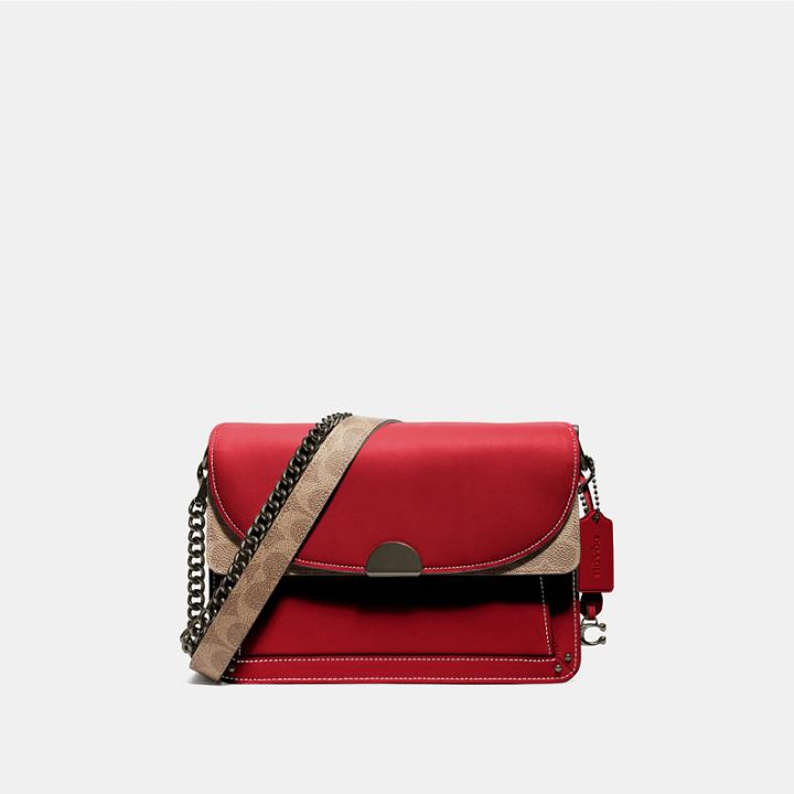 Coach Dreamer Shoulder Bag With Signature Canvas Blocking
