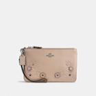 Coach Small Wristlet With Tea Rose Tooling