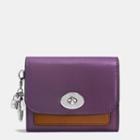 Coach Charm Compact Case In Colorblock Leather