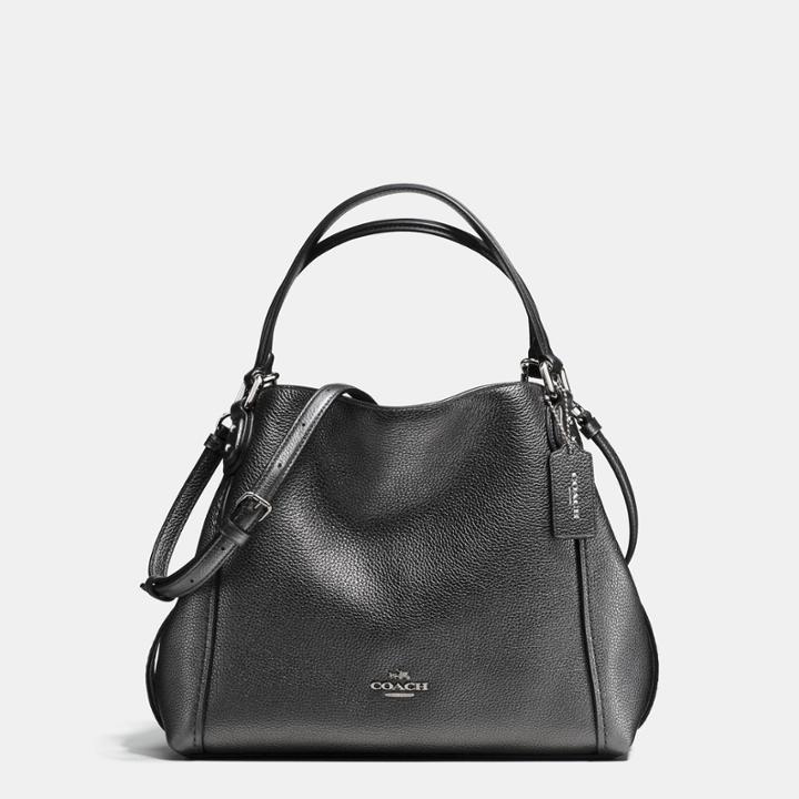 Coach Edie Shoulder Bag 28 In Metallic Leather