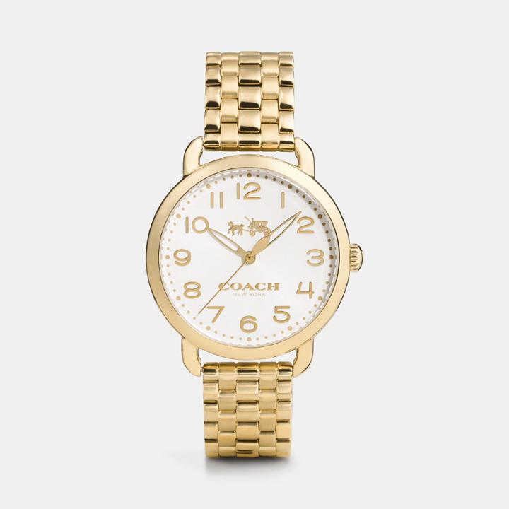 Coach Delancey Gold Plated Bracelet Watch