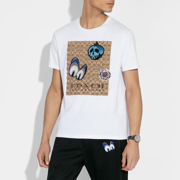 Coach Disney X Coach Signature T-shirt With Patches