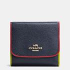Coach Tricolor Edgestain Small Wallet In Crossgrain Leather