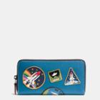 Coach Accordion Zip Wallet In Natural Pebble Leather With Space Patches