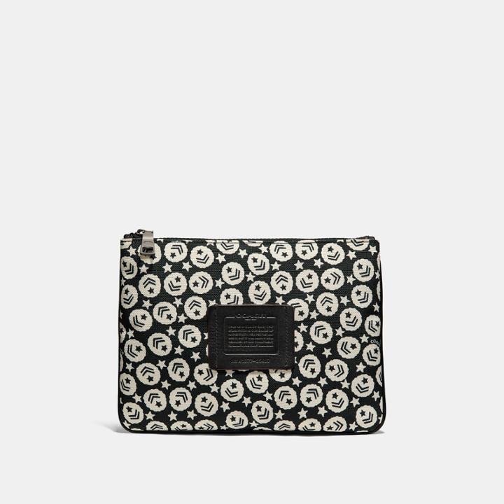 Coach Multifunctional Pouch With Chevron Star Print