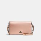 Coach Foldover Chain Clutch With Tea Rose