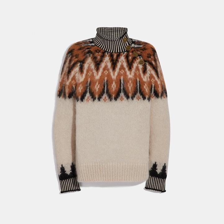 Coach Fair Isle Turtleneck Sweater