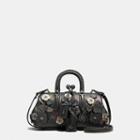 Coach Kisslock Satchel In Glovetanned Leather With Tooled Tea Rose