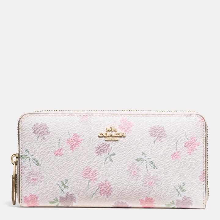 Coach Accordion Zip Wallet In Daisy Field Print Coated Canvas