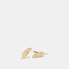 Coach Mini 18k Gold Plated Feather Stud Earrings