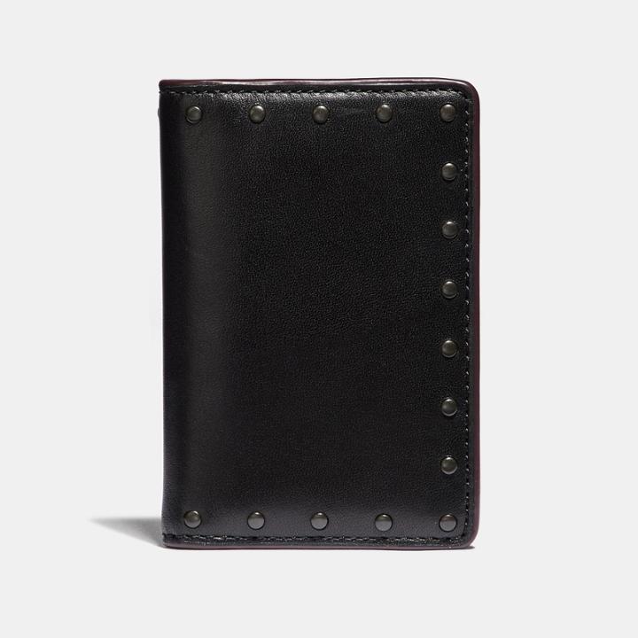 Coach Card Wallet With Rivets
